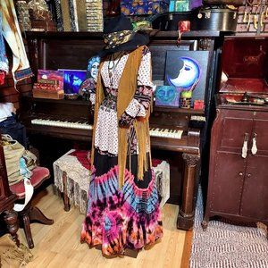 Free People Changing Times Tunic Top Boho Blouse Hippie Festival Prairie Shirt